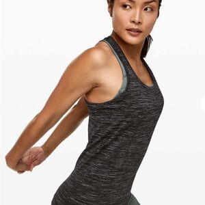 Lululemon Athletica Swiftly Speed Racerback White/Black Tank Top Size 4!!